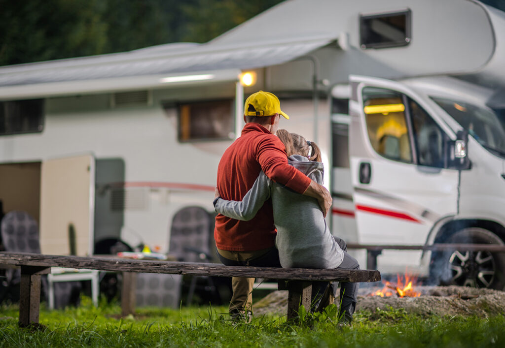 RV Campsite Family Time Photo of RV